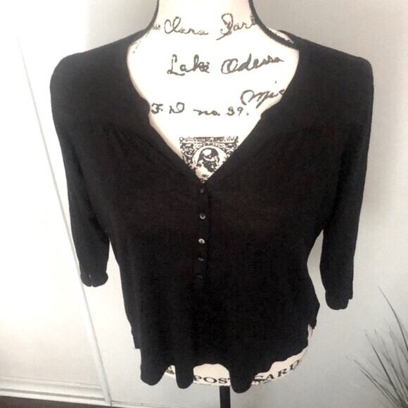 H&M Black Henley Top size Small - Picture 2 of 4
